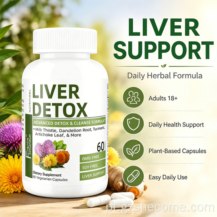 Cápsulas Shecome Liver Detox apoiam a saúde do cardo mariano